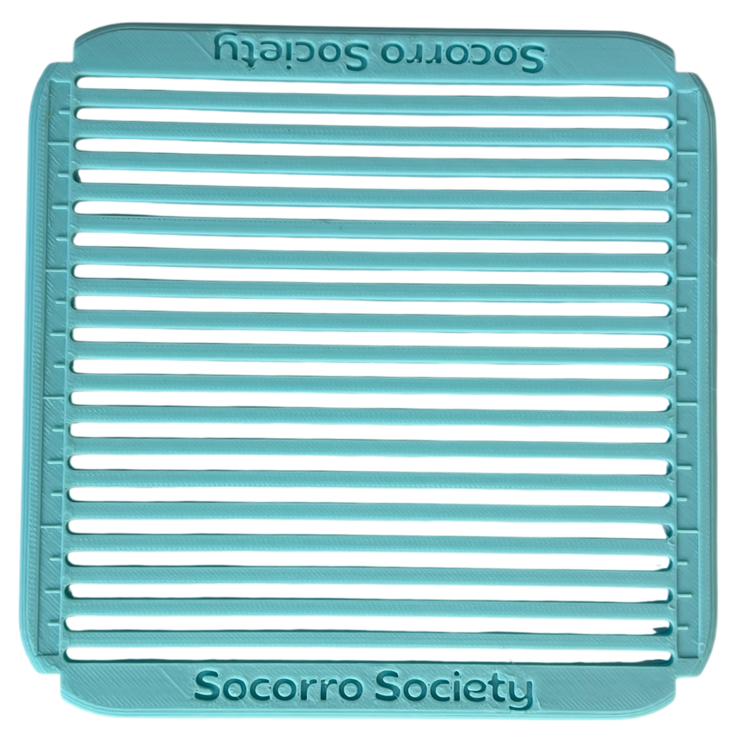 Sashiko Grid Stencil: Light Blue